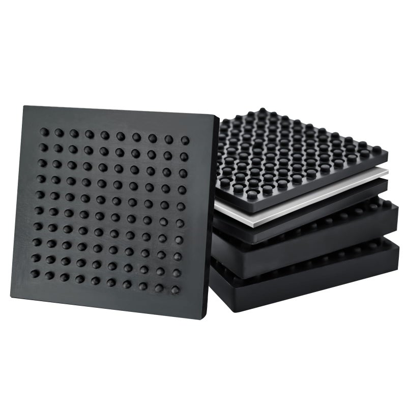 BXI Exercise Equipment Mat Heavy Duty - 4 x 4 x 0.8 Inches 4 Pcs Non Slip Noise Reduction Anti Vibration Treadmill Stationary Bike Mats, Thick Steel Embedded Rubber Pad for Hardwood Floors & Carpet - Image 1
