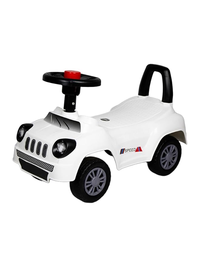 IToys Kids Ride On Push Car White 55 X 24 X 33 Cm Speed Design With Steering Wheel - Image 1
