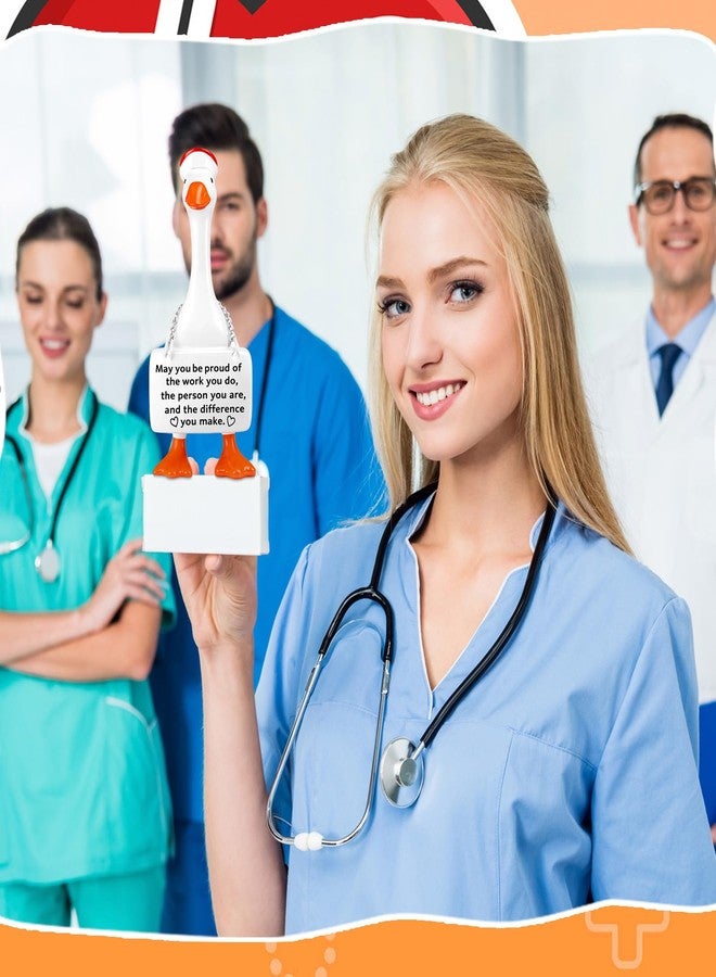 كونكلاي هدايا كوينكلاي للممرضات والرجال، تمثال أوزة صغير للتمريض 7 بوصات، هدية إيجابية لشكر الممرضات، هدية معبرة لأسبوع التمريض، هدية تشجيع ودعم، ديكور طاولة مكتب على شكل أوزة، هدية تخرج التمريض - Image 4