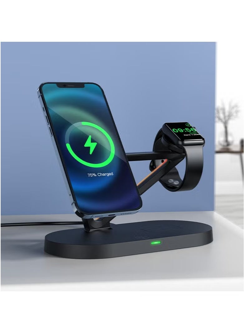ACEFAST E9 AirCharge Desktop 3-in-1 Wireless Charging Holder – Fast Charge for Phone, Watch & Earbuds - Image 4