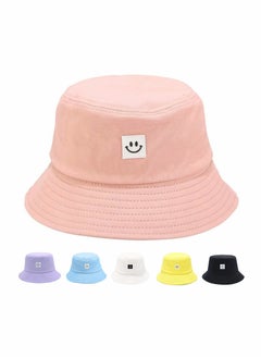 SYOSI Bucket Hat Summer Travel Bucket Cap Beach Sun Hat Smile Visor for Women Men Teens (Smiling Face)  - Image 1