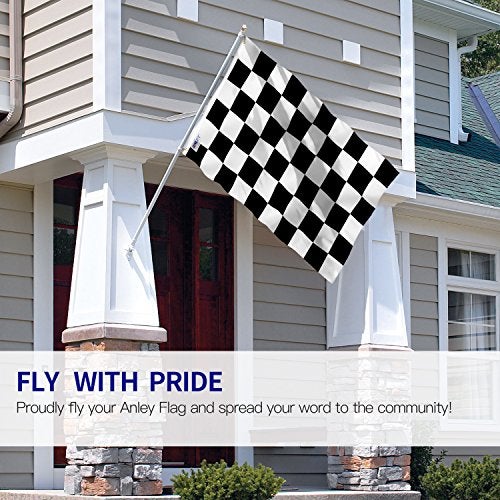 ANLEY Pack of 2 Fly Breeze 3x5 Foot Checkered Flag Vivid Color and Fade Proof Canvas Header and Double Stitched Black and White Racing Flags Polyester with Brass Grommets 3 X 5 Ft - Image 3