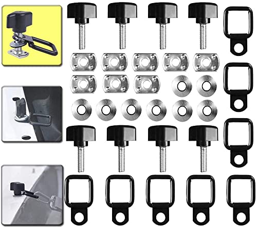Bentolin Universal Hard Top Quick Removal Fastener Thumb Screw Nut + Tie-Down D-Rings Compatible for 1995-2018 Wrangler YJ TJ JK JKU Sports Sahara Freedom Rubicon X & Unlimited X 2/4 Door (Pack of 8) - Image 1