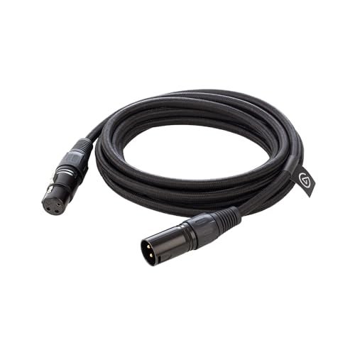 elgato كابل إلكاتو XLR – كابل ميكروفون محمي للتسجيل في الاستوديو والإنتاج المباشر، دبابيس مطلية بالذهب، ذكر إلى أنثى، للميكروفون ومستويات الخط التناظرية المتوازنة، 10 قدم/3 متر - Image 1