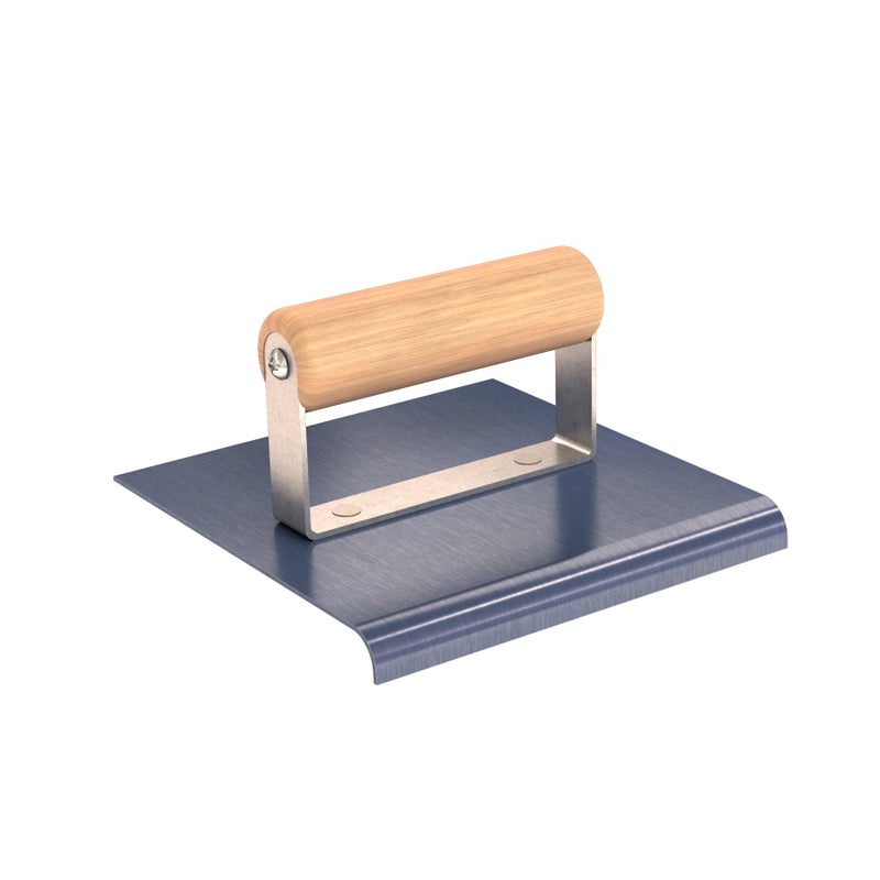 Bon 22777 6Inch by 6Inch Blue Steel Sidewalk Edger with 38Inch Radius and 12Inch Lip with Wood Handle