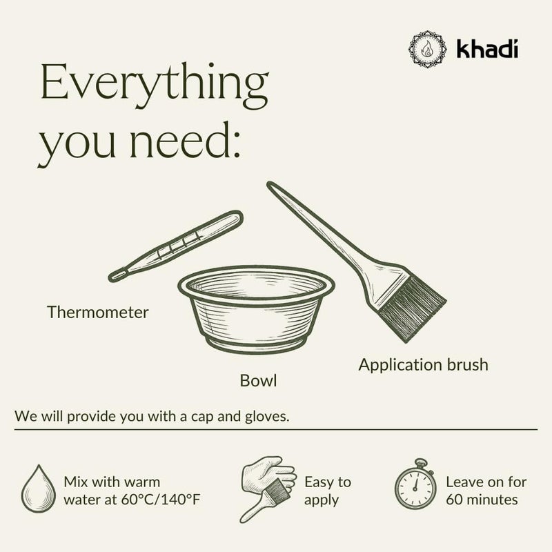 Khadi لون الشعر الطبيعي الأسود من خادي - يلون شعرك بلون أسود غامق غامض، بدون صبغة زرقاء - 100% نباتي وطبيعي - 3.5 أونصة - Image 5