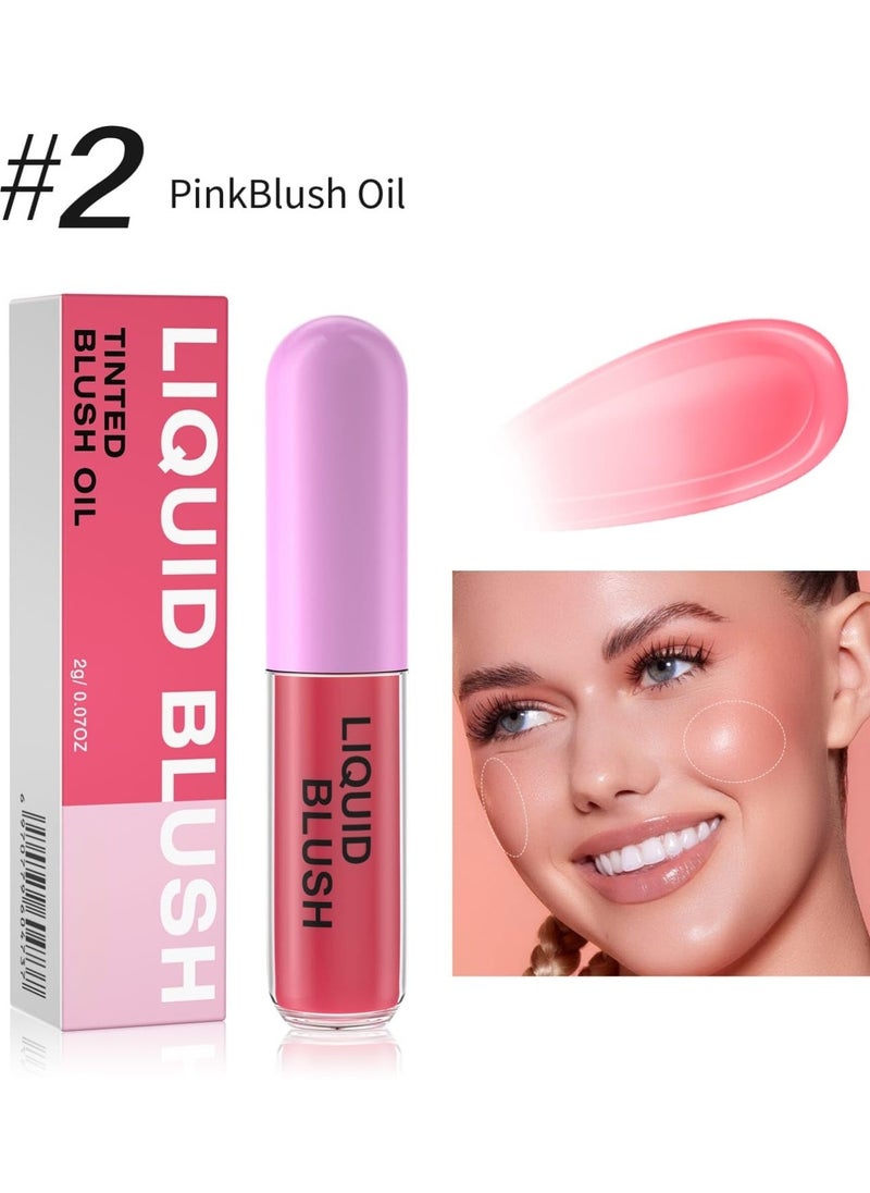 HelloKiss Tinted Blush Oil Liquid Blush for Cheeks Natural Flush Finish Temperature Color Changing Waterproof Blusher for Cheeks Long Wearing Moisturizing Blush Natural Glossy 02  - Image 4