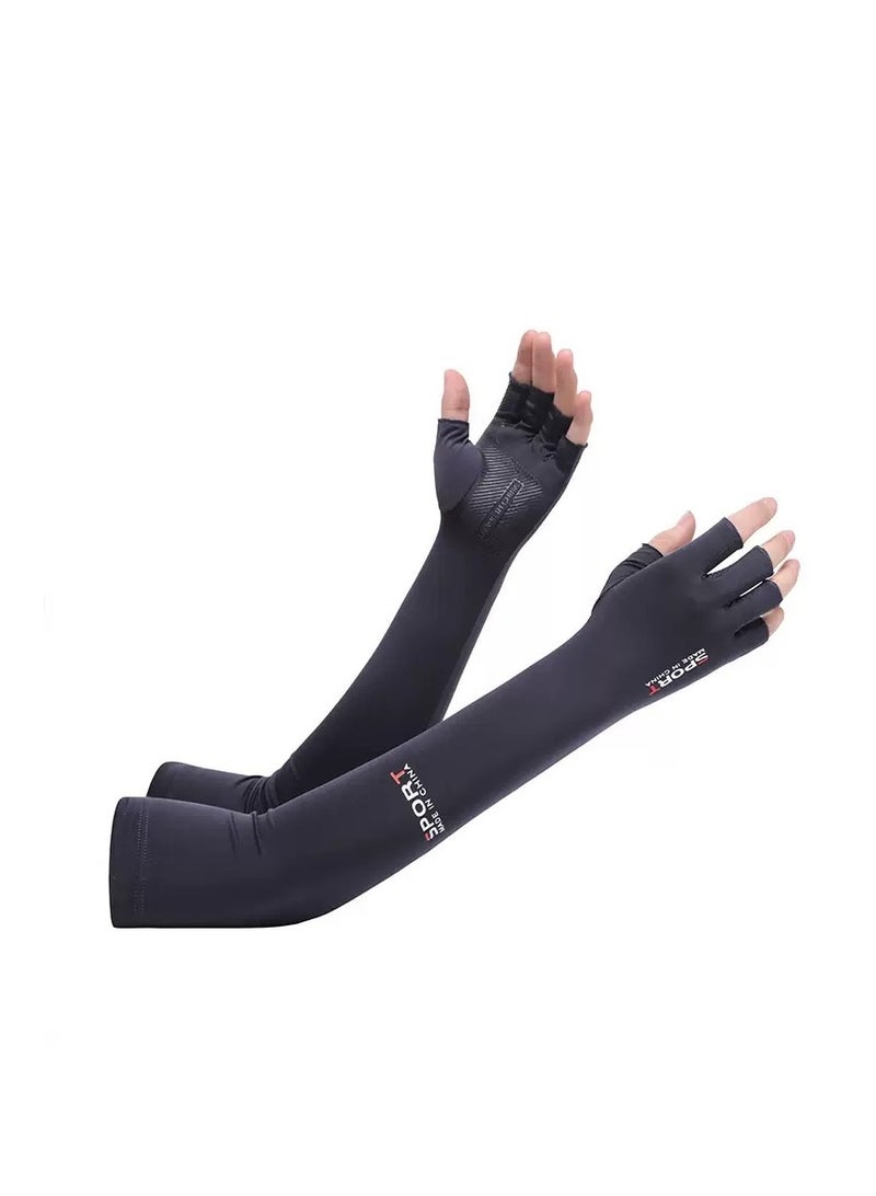 Sun Protection Ice sleeves Half Finger Outdoor Sports Driving Ice Sleeves Anti-ultraviolet Arm Gloves Arm Ice Sleeves - Image 1