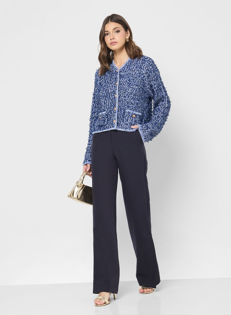 ELLA Tweed Button Down Jacket - Image 4