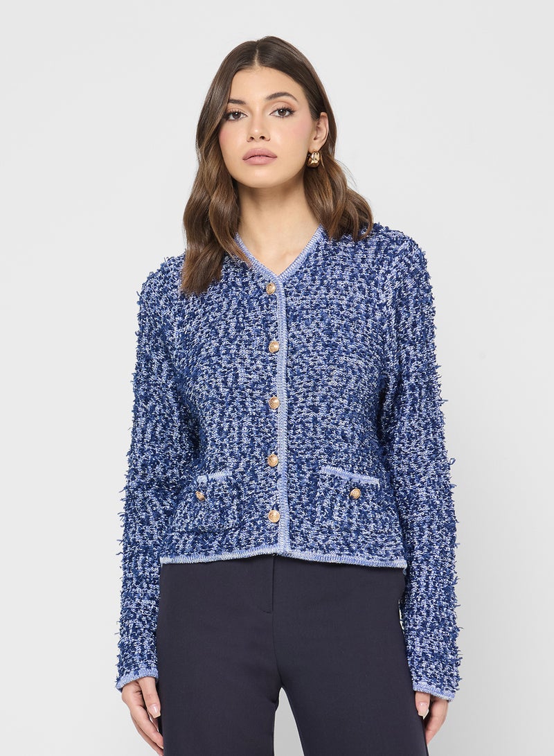 ELLA Tweed Button Down Jacket - Image 1