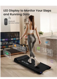 Sky Land Ultra Slim Walking Pad Treadmill for Home Use | 2HP Quiet Motor | Under Desk Walking/Running Machine | LED Display | Remote Control | Non-Slip Surface | Space-Saving Design | 100kg Max Weight Capacity – EM-1304  - Image 3