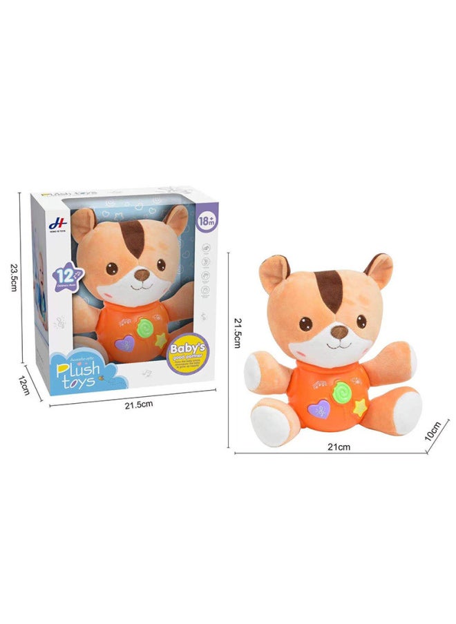 Generic - Children's Plush Doll Sound And Light Singing Elephant Fox Duck Doll Cute Fun Small Animal Early Education Soothing Toy-Color:MF007694 - Image 1