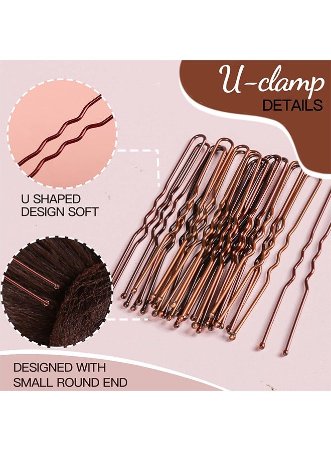 HY Hair Accessories Set: 20PCS Mesh Hair Nets Invisible and 50PCS U Shaped Hair Pins for Women, Girls, Ballet Bun Maker & Dance (Hair Nets- 20 inch(50cm), Hair Pins- 2.4 inch(6cm)), Brown - Image 4