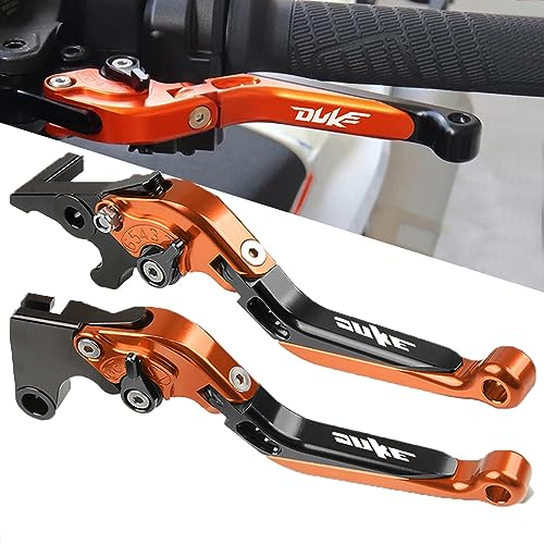 FREAXLL Duke 125 390 Brake Clutch Levers Set Foldable Extendable CNC Aluminium for Duke 125 390 200 250 2011-2015 2017 2018 2019 2020 (Orange/Black) - Image 1