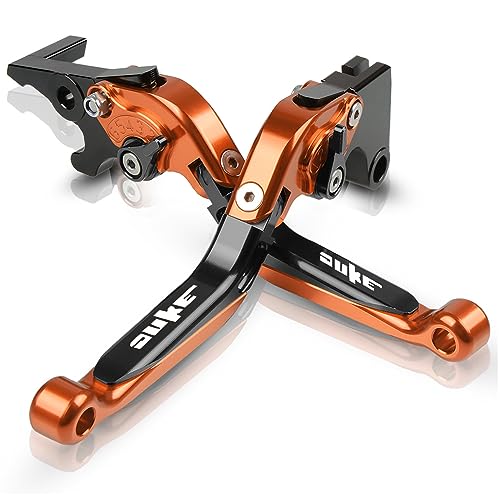 FREAXLL Duke 125 390 Brake Clutch Levers Set Foldable Extendable CNC Aluminium for Duke 125 390 200 250 2011-2015 2017 2018 2019 2020 (Orange/Black) - Image 2