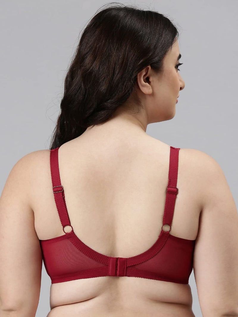 Enamor FB06 Women's Nylon Full Support Classic Lace Lift Bra - Non Padded Non Wired High Coverage(FB06-Masai-34Z) - Image 2