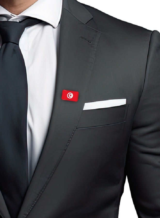 971MEDIA Tunisia Flag Metal Badge – Epoxy Coated Decorative Emblem with Magnet - Image 2