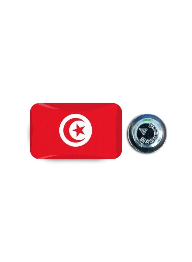 971MEDIA Tunisia Flag Metal Badge – Epoxy Coated Decorative Emblem with Magnet - Image 3