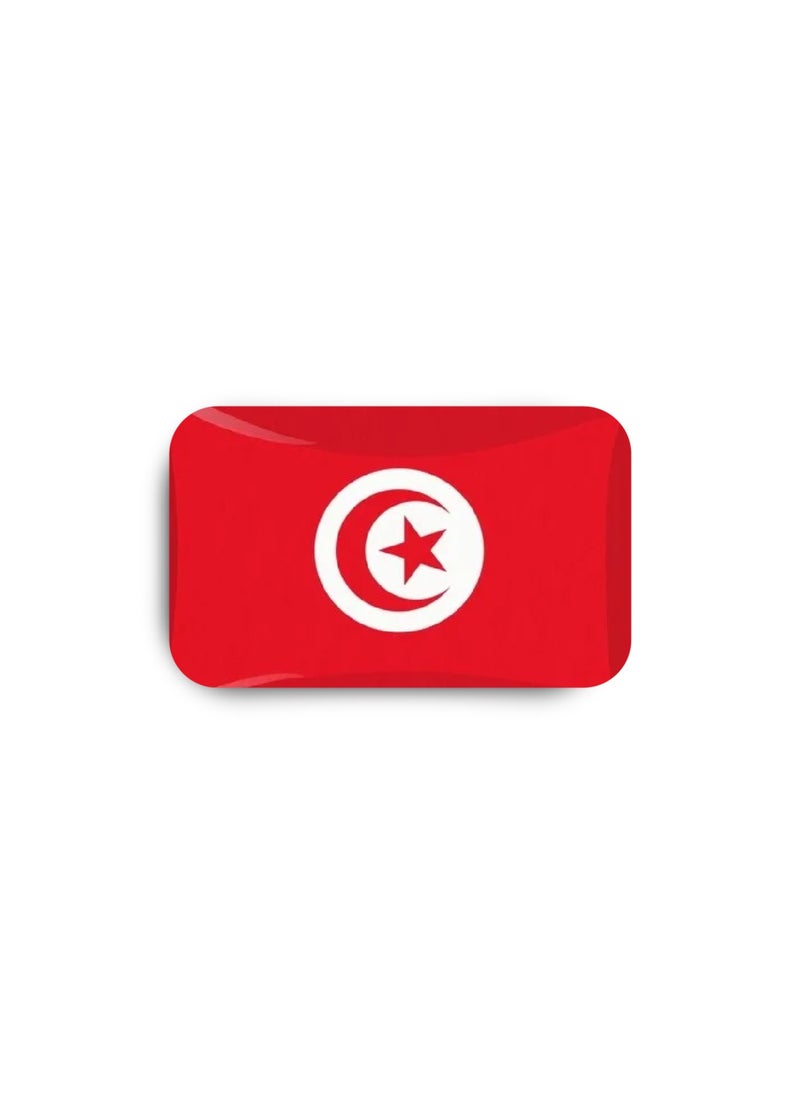 971MEDIA Tunisia Flag - Metal Badge Epoxy Coated with Magnetic Pin that Doesn't Tear Clothes  - Image 2
