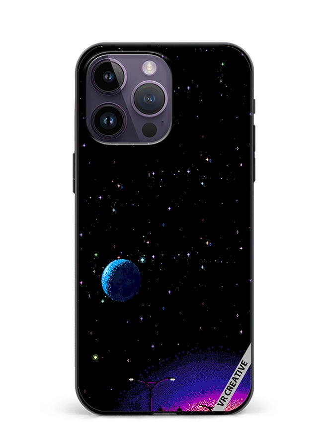 Protective Case Cover For Apple iPhone 16 Pro Max 8-Bit Pixel Galaxy Design Multicolour