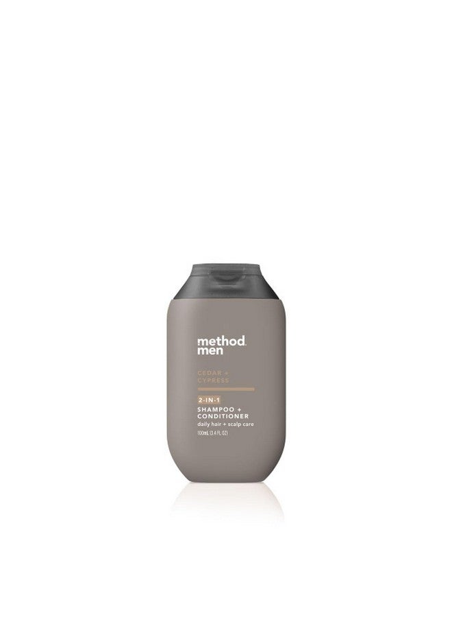Method Men 2-in-1 Shampoo Plus Conditioner, Cedar and Cypress, Daily hair and Scalp Care, Paraben and Phthalate Free, Mini Travel Size 3.4 oz (Pack of 1) - Image 1