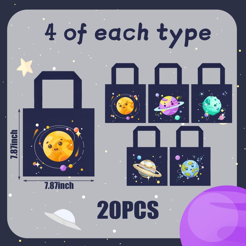 BANBALLON 20 PCS Outer Space Party Favor Bags Space Gift Bags Treat Gift Bags for Kids Galactic Solar System Birthday Party Outer Space Theme Party Baby Shower Goodie Bags Supplies (Space 01) - Image 2