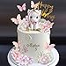 DRWATE Unicorn Cake Topper Unicorn Cake Decorations with Artificial Flower Ball Butterfly Happy Birthday Cake Decorations for Girls Women Birthday Party Baby Shower Supplies Flower - Image 3