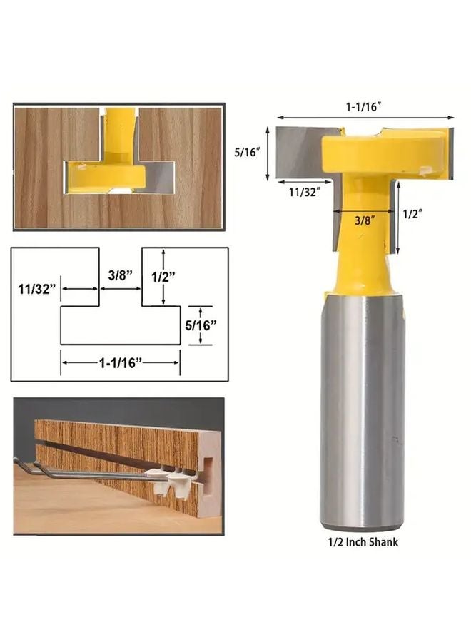 1pc T Slot Router Bit 1 2 Inch Shank Hardened Alloy Steel Woodworking Slotting Cutter - Image 3