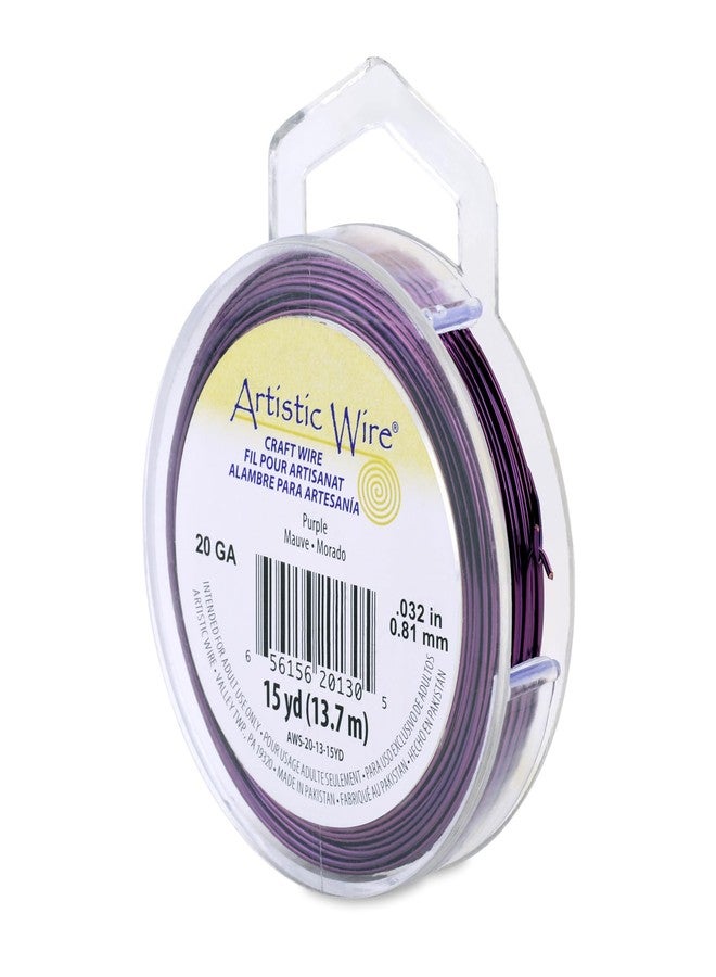 Artistic Wire, 20 Gauge Tarnish Resistant Colored Copper Craft Wire, Purple, 15 yd - Image 1