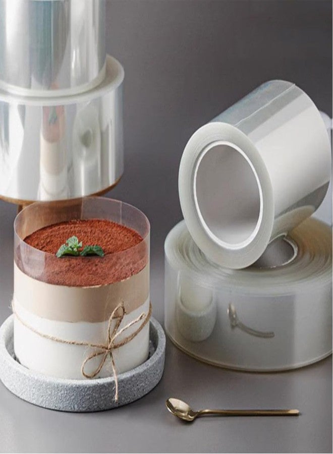 Jtuxcke Cake Rings For Baking Mousse Mold Acetate Cake Collar Set Round Cake Molds Adjustable 6 to12 Inches Mousse Cake Rings, 5.5 x 394 inch Clear Cake Acetate Sheet Rolls - Image 5