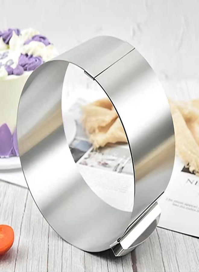 Jtuxcke Cake Rings For Baking Mousse Mold Acetate Cake Collar Set Round Cake Molds Adjustable 6 to12 Inches Mousse Cake Rings, 5.5 x 394 inch Clear Cake Acetate Sheet Rolls - Image 4