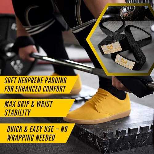 MAVERICK STRAPS Premium Heavy Duty Wrist Wraps and Figure 8 Lifting Straps Combo -21" Wrist Straps for Weightlifting|Gym Accessories For Men & Women|Black Padded Figure 8 Weightlifting Gym Straps Deadlfit Straps (Black)|Offers Improved Grip and Wrist Support - Image 5