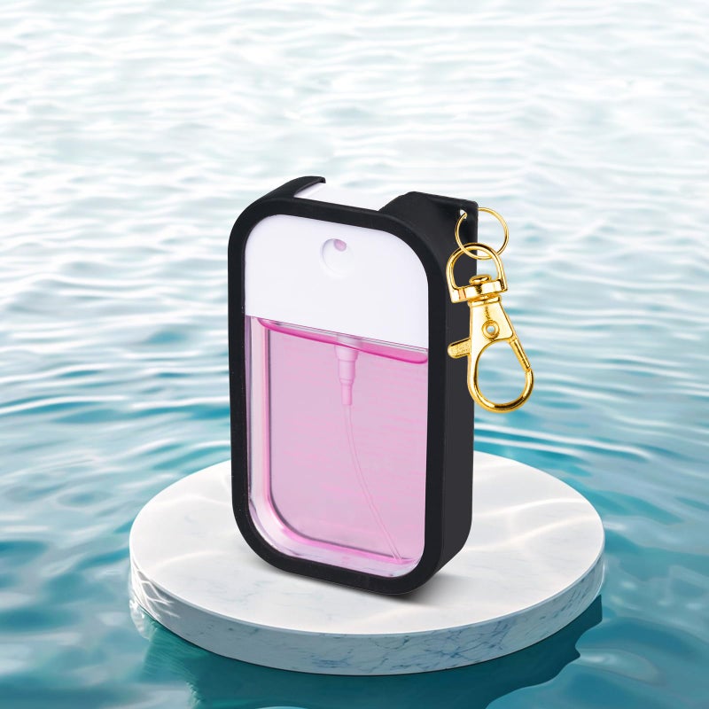 VANEST Silicone Case Compatible with Touchland Hand Sanitizer Spray, Protective Case with Keychain for Power Mist and Glow Mist 1 fl oz, Hand Sanitizer Spray Accessory (Black, 1 Pack) - Image 3