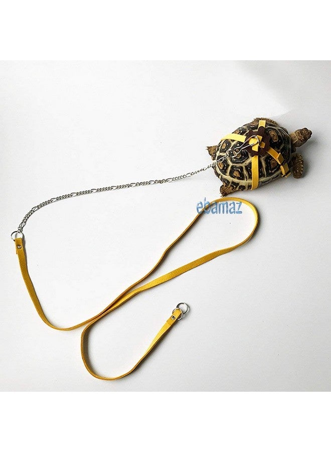 Ebamaz Leather Harness Strap for Tortoise/Turtle Pet Walking Lead Control Rope Chest Collar (L) - Image 2