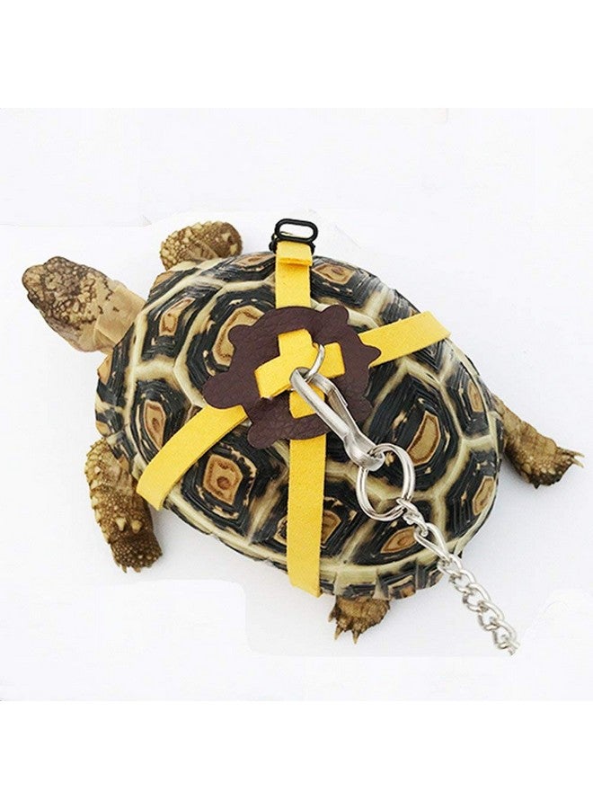 Ebamaz Leather Harness Strap for Tortoise/Turtle Pet Walking Lead Control Rope Chest Collar (L) - Image 1