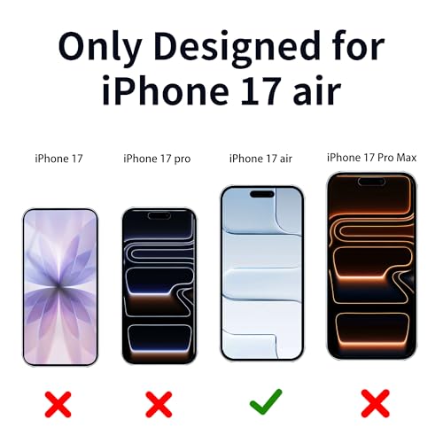 Juvraixo for iPhone Air Privacy Screen Protector 6.5 inch Gradient Colorful 17 Air Tempered Glass 28° Anti-Spy Private Anti Blue Light Full Coverage HD Easy Installation Frame 2 pack - Image 2