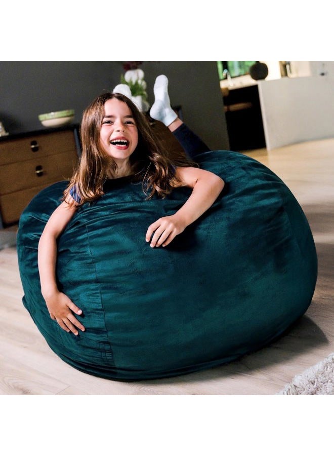 Big Joe Little Big Fuf Foam Filled Bean Bag Chair, Mediterranean Plush Soft Polyester - Image 5