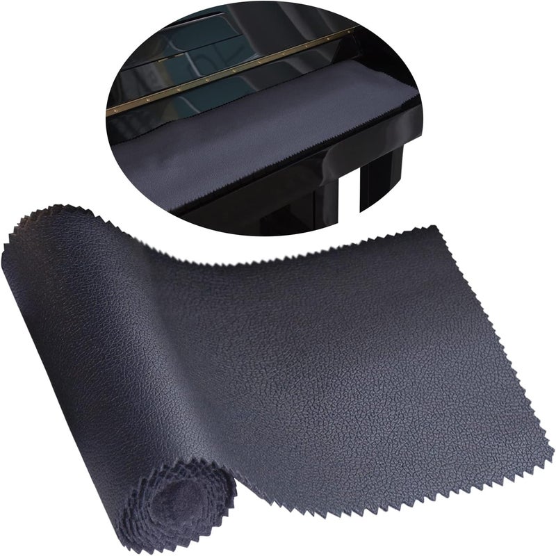 mooson Piano Keyboard Anti-Dust Cover High Technology Fabric Key Cover Cloth Fit For Upright Piano, Electric Piano & Grand piano (Dark blue) (Black) - Image 1