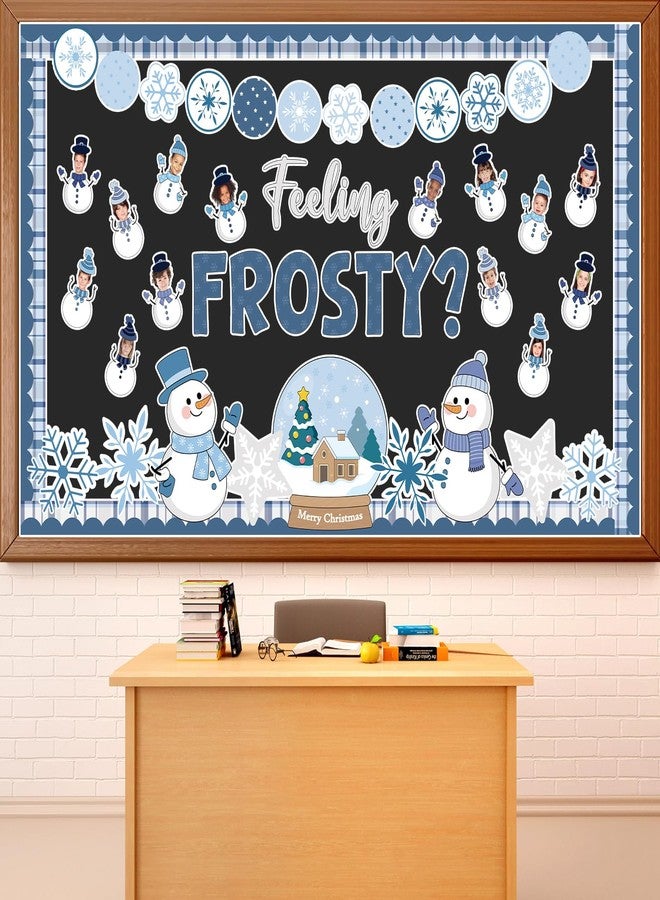 Justforjoyful مجموعة زينة لوحة إعلانات شتوية من Justforjoyful، تتضمن مجسمات رجل الثلج، وقصاصات صور يدوية، وقصاصات ندفة الثلج، ومجموعة لوحة إعلانات لتزيين جدران الفصول الدراسية في موسم الأعياد وعيد الميلاد، ولوازم مدرسية. - Image 1