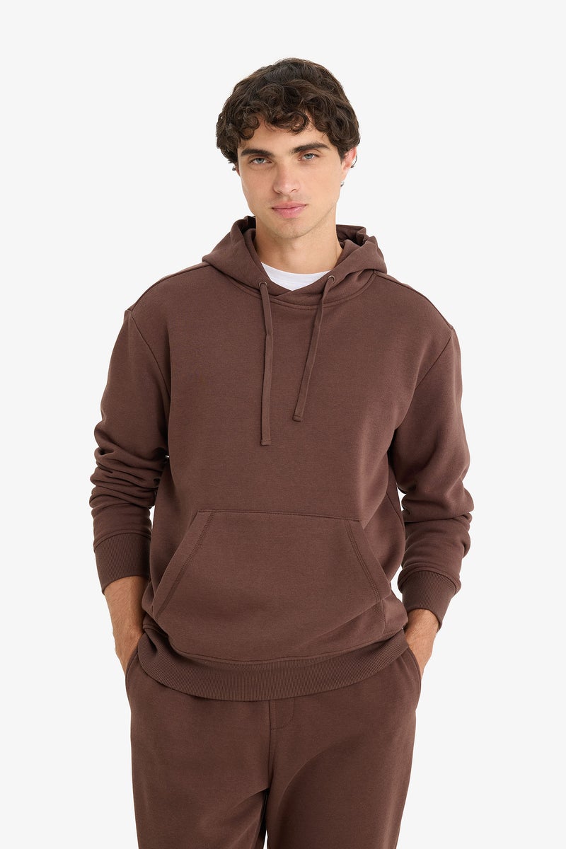 DeFacto Brown Man Regular Fit Long Sleeve Sweatshirt Casual - Image 3