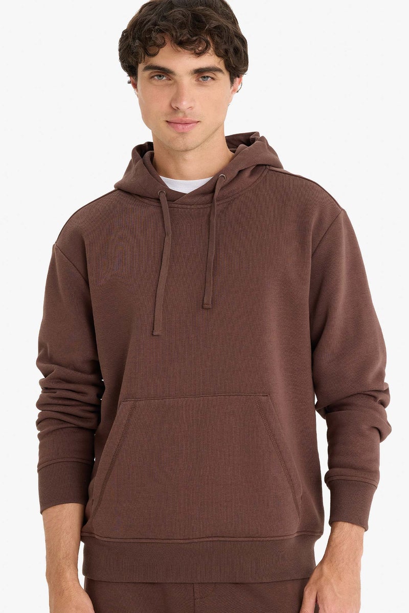 DeFacto Brown Man Regular Fit Long Sleeve Sweatshirt Casual - Image 1