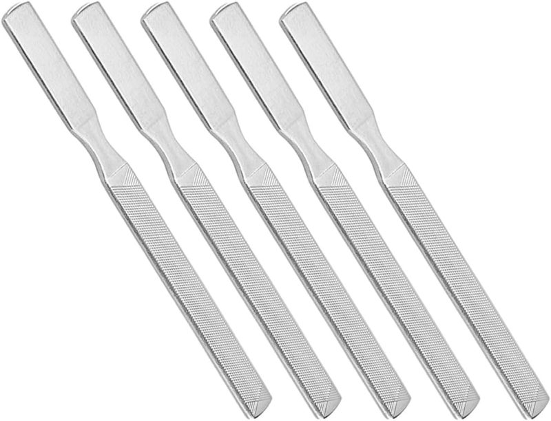 VILLCASE 5pcs Stainless Steel Nail Files and Buffers Nail Grooming Tool for Manicure Pedicure Home Salon Travel Use - Image 1