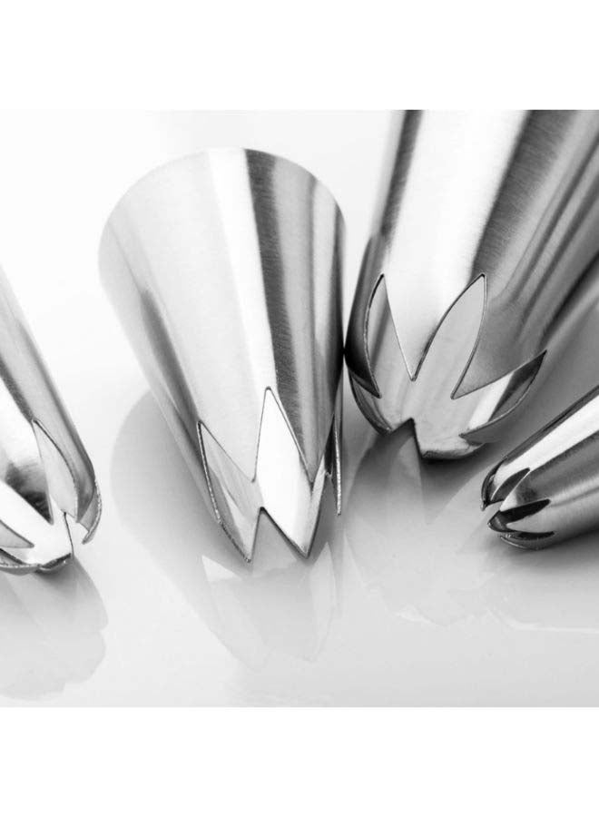 Beauenty 4-Piece Cake Decorating Piping Nozzle Set Silver 30 Millimeter, 25 Millimeter, 18 - Image 3