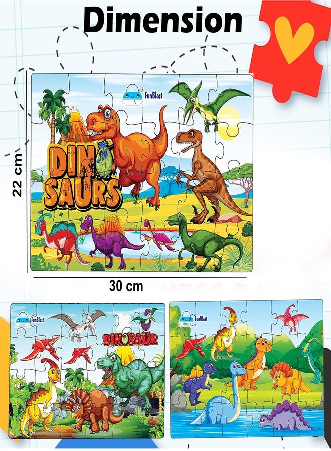 FunBlast Dinosaur Jigsaw Puzzle for Kids – Educational Puzzle Toys Learning Jigsaw Puzzle, Floor Puzzle for 3+ Years Old Boys,Girls,Children (72 Pcs; Multicolor) - Image 2