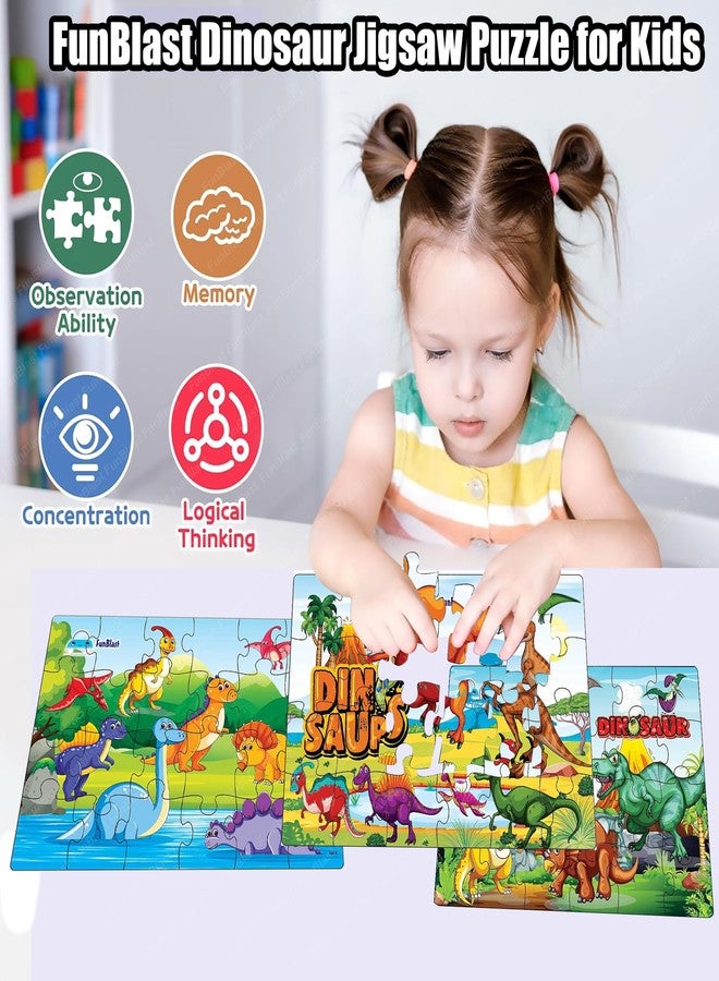 FunBlast Dinosaur Jigsaw Puzzle for Kids – Educational Puzzle Toys Learning Jigsaw Puzzle, Floor Puzzle for 3+ Years Old Boys,Girls,Children (72 Pcs; Multicolor) - Image 3