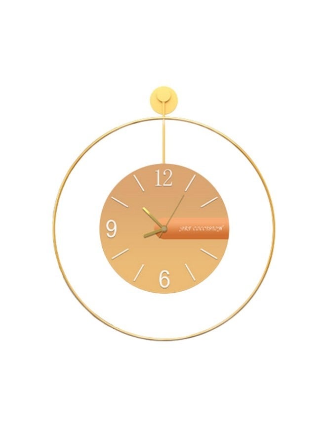 GGEROU Modern Wall Clock, Large Simple Wall Decor Metal Frame Silent Non-Ticking Clock, 24in, Gold  - Image 2