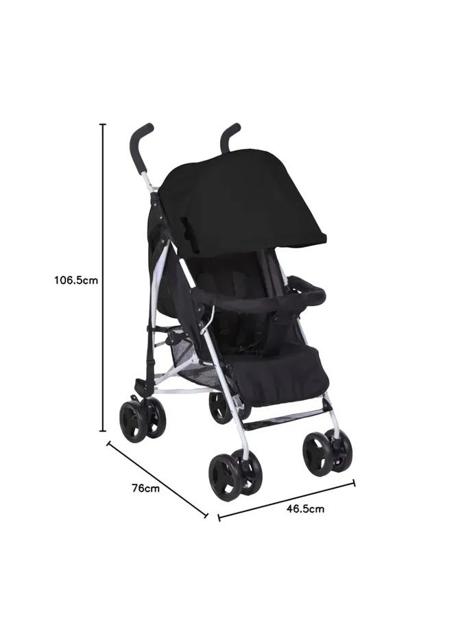 Bumble & Bird Lightweight Baby Travel Stroller, Compact Foldable Stroller with Reclining Seat, 5-Point Harness, and Storage Basket – Black - Image 3