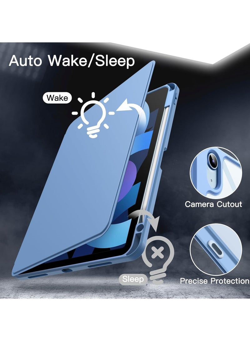 DUSALA 2 in 1 Rotating Case for iPad Air 5 (10.9-Inch,2022) with Pencil Holder,360 Degree Rotation Protective Stand Slim Cover Clear Back, Auto Wake/Sleep With Tempered Glass - Image 4