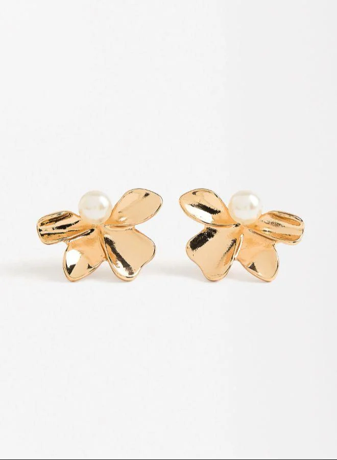 بارفوا أقراط الزهور مع اللؤلؤ