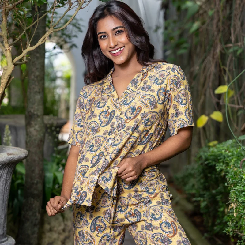 Aadaraya  Aadaraya Pyjama Set Shirt and Trousers for Women | Best Price UAE